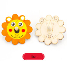 (lion)5 Piece/lot DIY Toys For Child Divergent thinking Spinning Top Wooden Diy Coloring Children Play