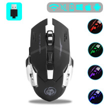 (PG1) Kabellose Gaming-Maus für Computer, leise, wiederaufladbar, Bluetooth, USB, mechanisch, E-Sport,
