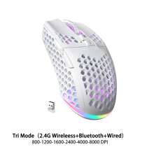 (Blau) Kabellose/Kabelgebundene Gaming-E-Sport-Maus, ultraleichtes Wabengehäuse, RGB-Hintergrundbeleuchtung,