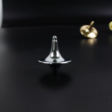 (Silver)Portable EDC mini metal gyro classic desk toy Rotating gyroscope fidget spinner metal stress