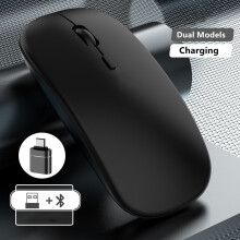 (60 x 35 cm – Blau) Kabellose, wiederaufladbare Dual-Modus-Computermaus mit Bluetooth- und USB-Anschluss