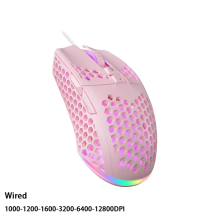 (MT760L Hellgrau) Kabellose/Kabelgebundene Gaming- und E-Sport-Maus, ultraleichtes Wabengehäuse, RGB-Hintergrundbeleuchtung,
