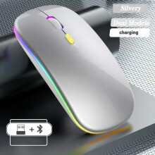 (600x300x2mm-CN00066) Kabellose, wiederaufladbare Dual-Modus-Computermaus mit Bluetooth- und USB-Anschluss