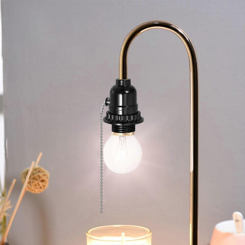 E27 Lamp Holder with Pull Chain Switch for Pendant Lights Ceiling Fixtures, Black ABS 2