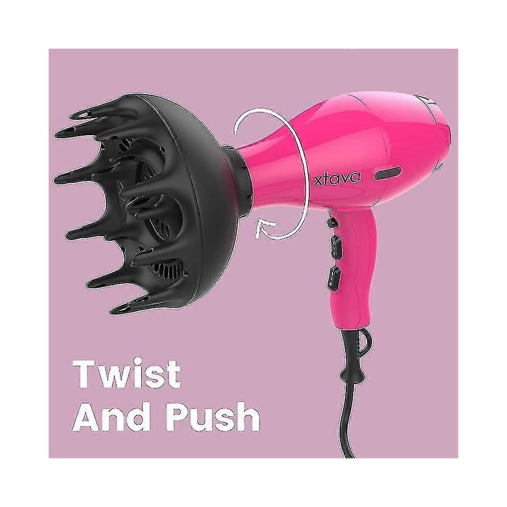 Hair Dryer Diffuser Compatible with Standard Hairdryers, Large 1.8 Inch for Curly Hair Care with 360 Airflow Vents