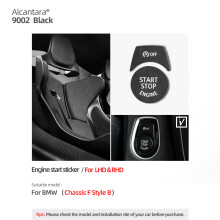 (9002 Stil B) Alcantara Motorstart-Stopp-Knopf-Zieraufkleber kompatibel mit F20 F21 F40 F30 F34