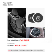 (9002 Stil C) Alcantara Motorstart-Stopp-Knopf-Zieraufkleber kompatibel mit F20 F21 F40 F30 F34