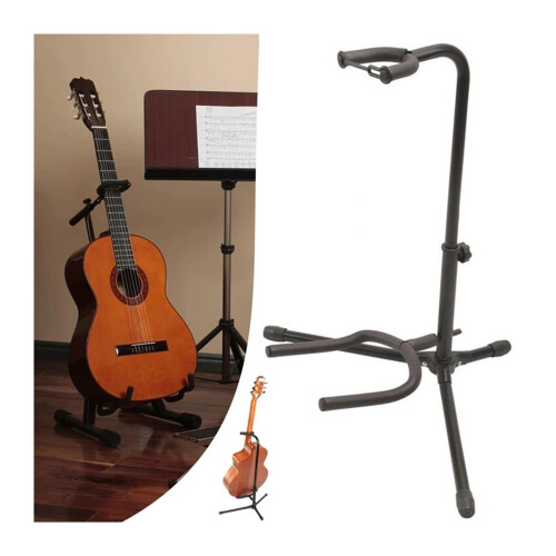 Vertical Foldable Guitar Stand with Adjustable Floor Display for Guitars, Ukuleles and Bass 2