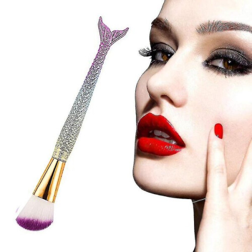 Soft Nylon Bristle Makeup Brushes, 11-Piece Set for Eye Makeup Blending, Fish Scale Design Handle 2