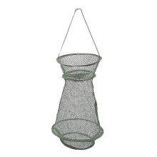 Faltbarer Fischkescher aus Stahl mit Nylonnetz 50x29x29 cm für Aal, Krebs und Barsch