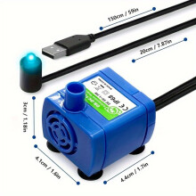 USB Powered Water Pump IP68 Waterproof Ultra Quiet Operation for Cat Water Fountain Replacement
