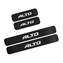 (Alto) Kompatibel mit Suzuki Alto 4-teiliges Set Einstiegsleisten-Schutzaufkleber in Carbonfaser-Optik