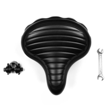 (Black) Soft Wide Bicycle Saddle Comfortable Bike Seat Vintage Bicycle PU Saddle Pad Waterproof Cycling