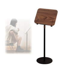 Adjustable Wooden Music Stand for Sheet Music with 180 Flip, AllWood Construction for Conductors