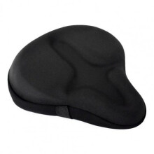 (Black)Large Bike Seat Cushion Wide Silicone Soft Pad Comfortable Bicycle Saddle Cover Comfort Ultra