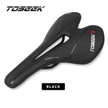 (TS100 Schwarz) TS100 Kunststoff-/PVC-Fahrradsattel, atmungsaktives Leder, schwarz, MTB-Sattel, Fahrradzubehör