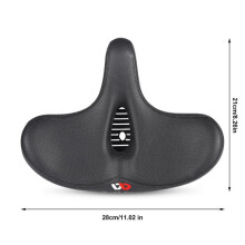 (Black)Extra Wide MTB Bicycle Saddle Ergonomic Comfortable Thick Foam Shock Absorption Commute Bike