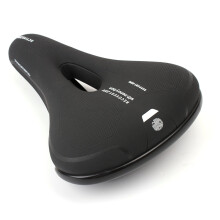 (Black) Comfort Mountain Road Bicycle Leather Saddle Cycling Seat MTB Bike Accessories Thicken Wide