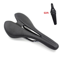 (BLACK)Road Bicycle Saddle Bike Seat Cycling Cushion Mountain Bike Steel Rail Sillin Cojines Hollow