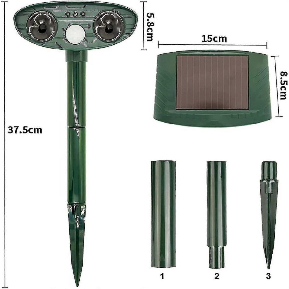 Cat and Dog Repeller, Solar Powered with PIR Motion Detection, IP44 Waterproof for Outdoor Use in Yard, Lawn, Farm