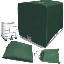 IBC-tankafdekking voor 1000 liter watertank met openklapbaar deksel, groene 210D Oxford-stof, UV-bestendige afdekking.