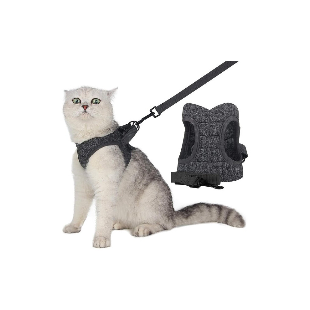 Escape-Proof Cat Walking Vest with Safety Buckles and Leash, Adjustable Breathable Padded Design for Medium Cats