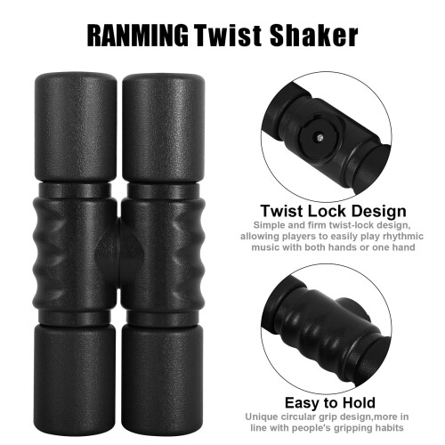 Double Row Twist Shaker Set Medium Volume Black Orange for Band 1