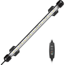 Luce LED Sommersibile per Acquario con Timer 6/10/12H Integrato, IP68, Luminosità Regolabile 10-100% per Piante
