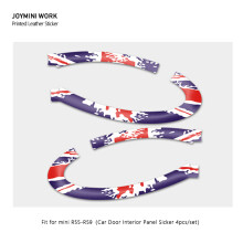 (Graffiti Union Jack) Türverkleidungsaufkleber aus Leder, kompatibel mit MINI COOPER R55 R56 R57 R58