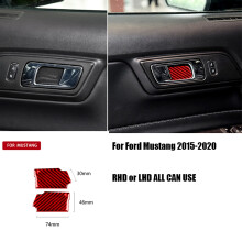 (Q) Kompatibel mit Mustang 2015–2020 Zubehör Rote Carbonfaser-Innenausstattung