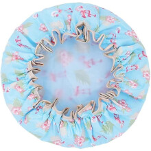 Lot de 2 bonnets de douche imperméables, double couche avec doublure PEVA, motif flamant rose, élastique pour protéger les cheveux sous la douche.