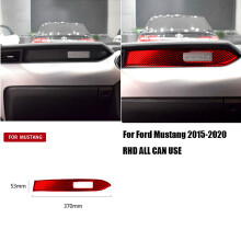 (L) Kompatibel mit Mustang 2015–2020 Zubehör Rote Carbonfaser-Innenausstattung