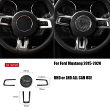 (W) Kompatibel mit Mustang 2015–2020 Zubehör Rote Carbonfaser-Innenausstattung