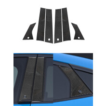(Außensäule) Kompatibel mit Ford Mustang Mach-E (Modelljahre 2021 und 2022), Farbe: Carbonfaser, Schwarz