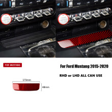 (A2) Kompatibel mit Mustang 2015–2020 Zubehör Rote Carbonfaser-Innenausstattung