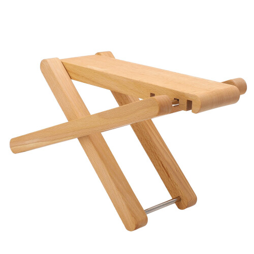 Adjustable Wooden Guitar Foot Rest, Foldable Maple Guitar Foot Stool with Solid Build for Practice and Performance 1