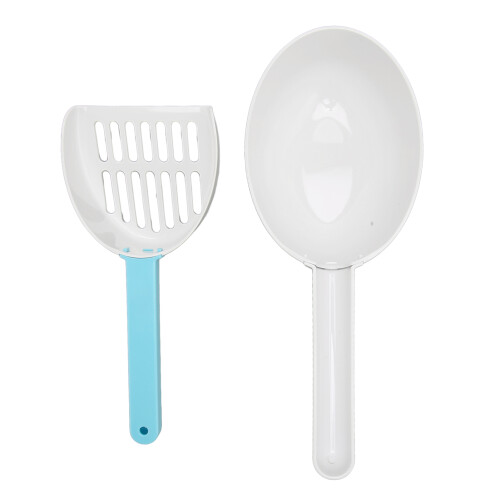 Double Deck ABS Cat Litter Scooper with Holder – Portable Pet Cleaning Tool 1