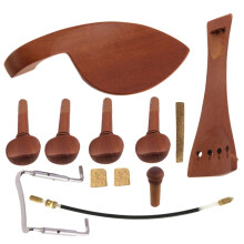 4/4 Violin Accessories Set with Jujube Wood Chin Rest Tailpiece Pegs and Balance Rope