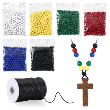 1301 Stuks Ketting Kralen Bulk Ketting Knutselset Kleurrijke Gemengde Kralen 100 Yards Gewaxt Katoenen Koord DIY Ketting Benodigdheden