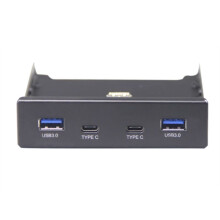 USB-Hub, USB-C-Hub, 3,5-Zoll-Diskettenlaufwerk, Frontplatte, 2 USB 3.0 + 2 USB 3.1 Typ C, 20-Poliger Anschluss