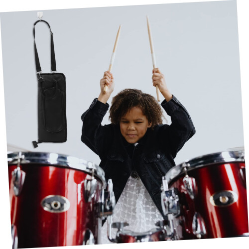Large Capacity Black Drumstick Bag with MultiPocket Holder for Drummers and Beginners 1