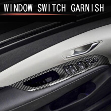 Car Carbon Fiber Window Glass Lift Button Cover Trim Door Armrest Panel for Tucson 2022 2023 US Version