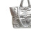 Quilted Shoulder Bag Polyester with Padded Lining, Multiple Pockets in Silver for Commute Travel 2