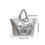 Quilted Shoulder Bag Polyester with Padded Lining, Multiple Pockets in Silver for Commute Travel 5