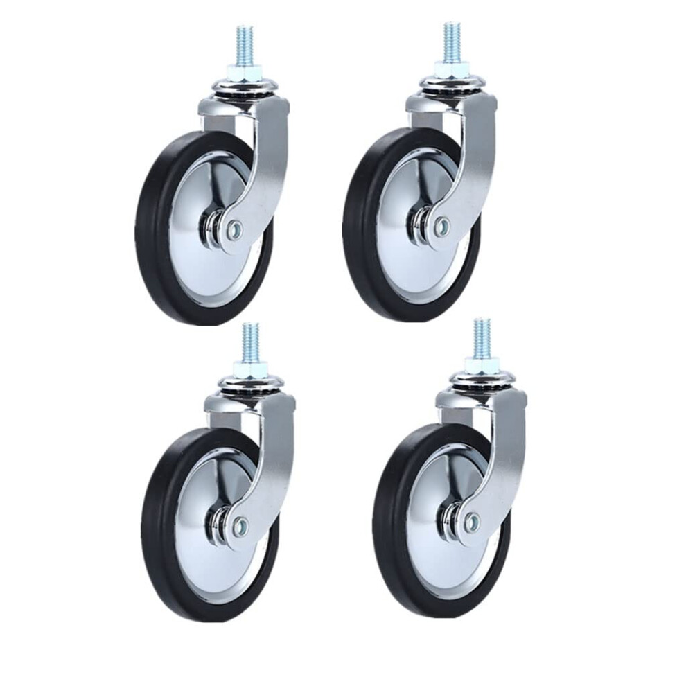3 Inch Chrome Plated Furniture Casters Silent Smooth Rolling Pu Swivel Caster Wheels With Brake 9169991333984