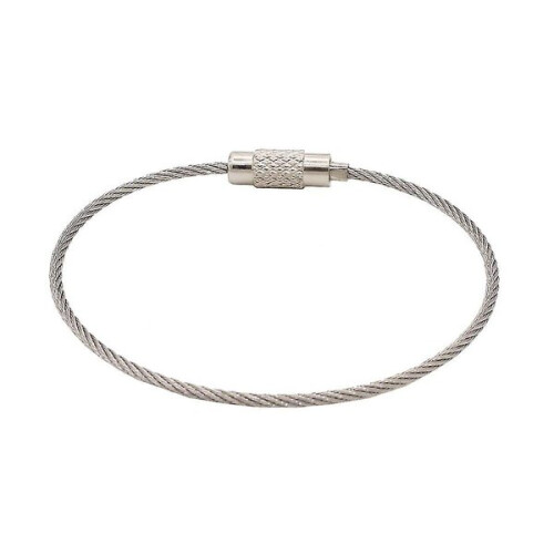 Stainless Steel Cable Keychain, Strong Durable Aviation Cable, Easy Install, 7-Piece Set for Tools Keys, Secure Attachment Loop 2