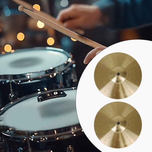 20cm Crash Cymbal Pair for Beginner Drum Practice, Durable Alloy Percussion Accessories 1