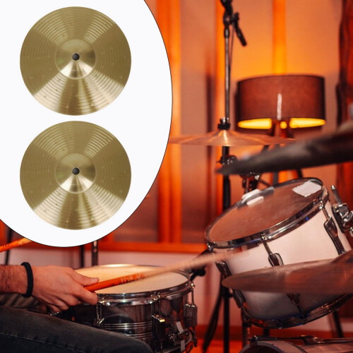 20cm Crash Cymbal Pair for Beginner Drum Practice, Durable Alloy Percussion Accessories 2
