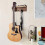 Guitar Wall Mount with Pick Storage, 3 Hooks for Straps, Solid Wood Wall Fixed Hanger for Multiple Guitars, Space Saving 4
