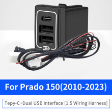 (2010–2023 LC150) USB-Ladestecker mit PD-Typ-C-Schnellladeschnittstelle für Toyota Land Cruiser 200